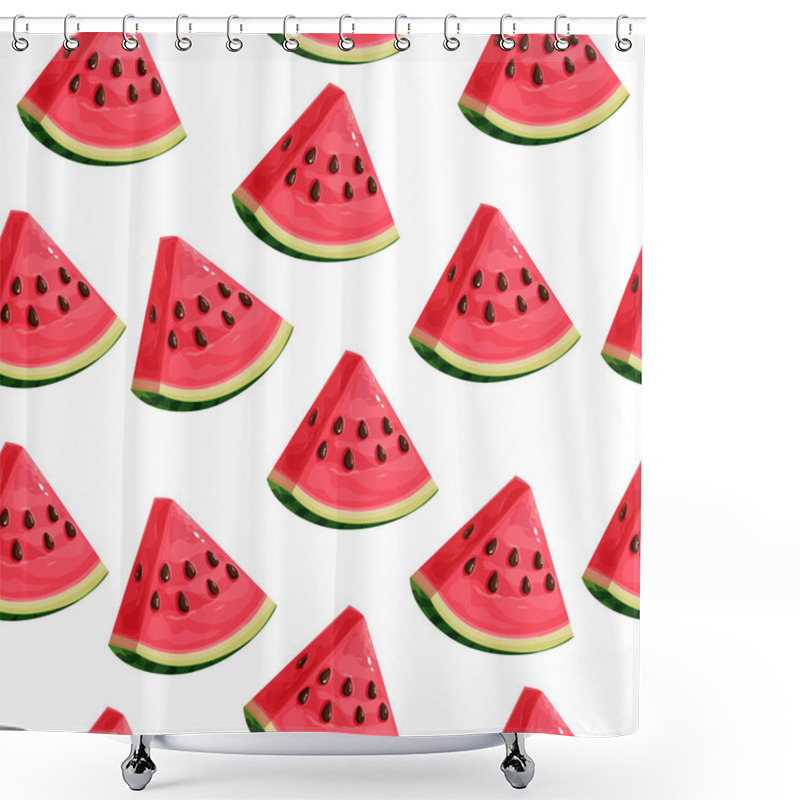 Personality  Seamless Pattern With Watermelon Slices Shower Curtains