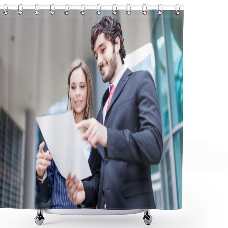 Personality  Business Reading A Document Shower Curtains