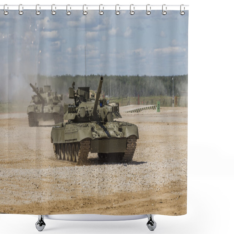 Personality  Russian Tanks On Demonstrations Shower Curtains