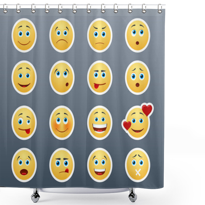 Personality  Different Emotions Smileys Shower Curtains