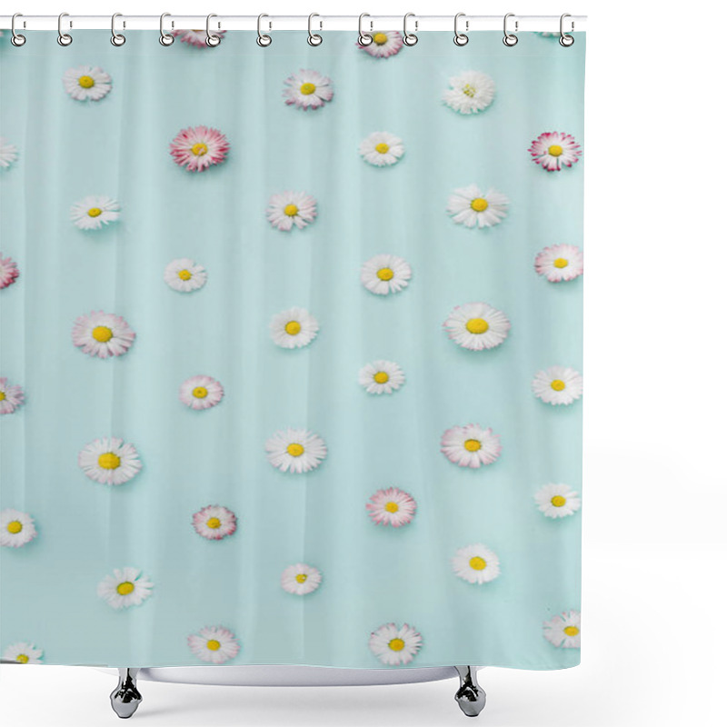 Personality   White And Pink Chamomile Daisy Flowers Shower Curtains