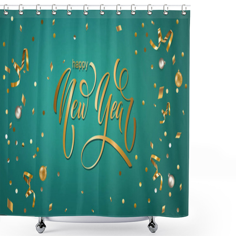 Personality  Happy New Year 2024 Celebration And Wishes Banner  Shower Curtains