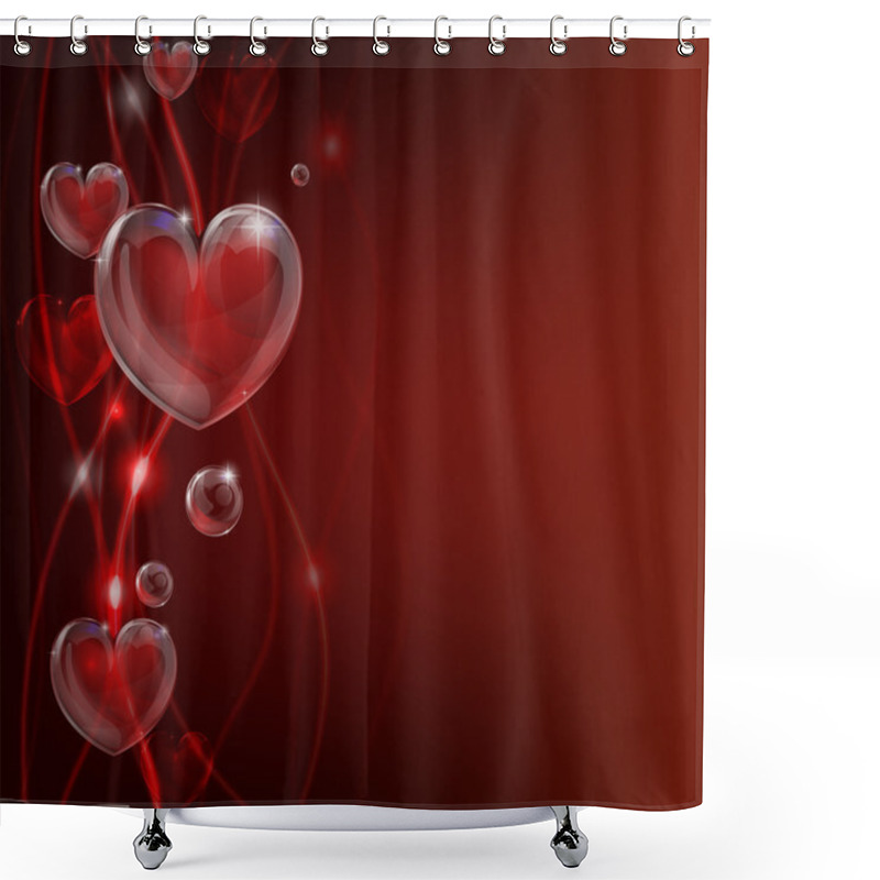 Personality  Abstract Valentines Day Heart Background Shower Curtains