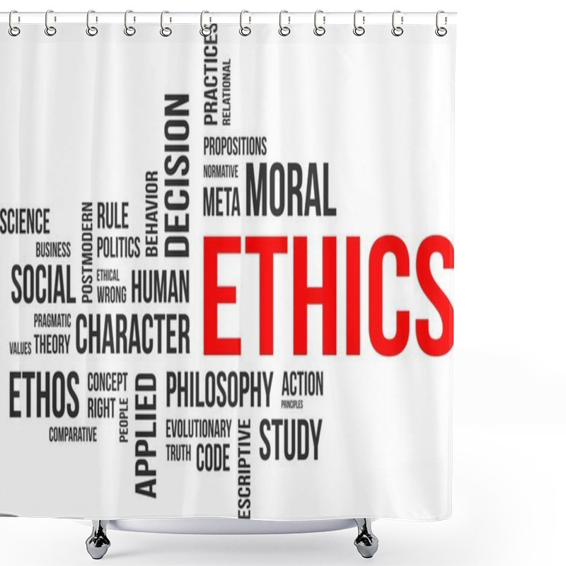 Personality  Word Cloud - Ethics Shower Curtains