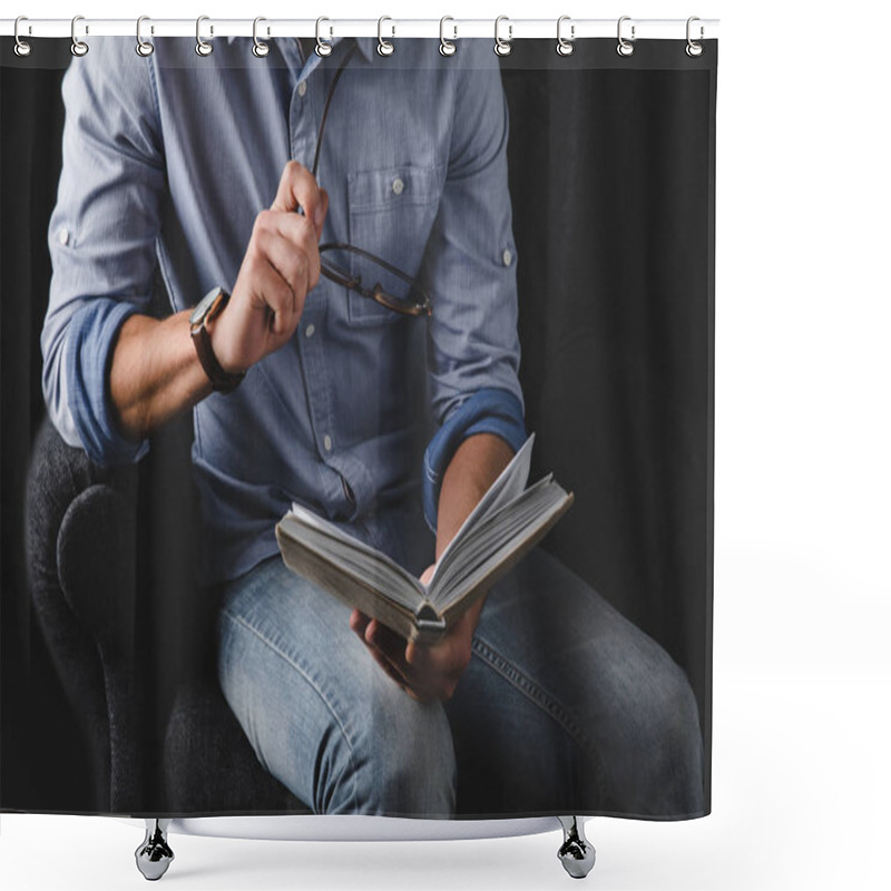 Personality  Man Reading Book Shower Curtains