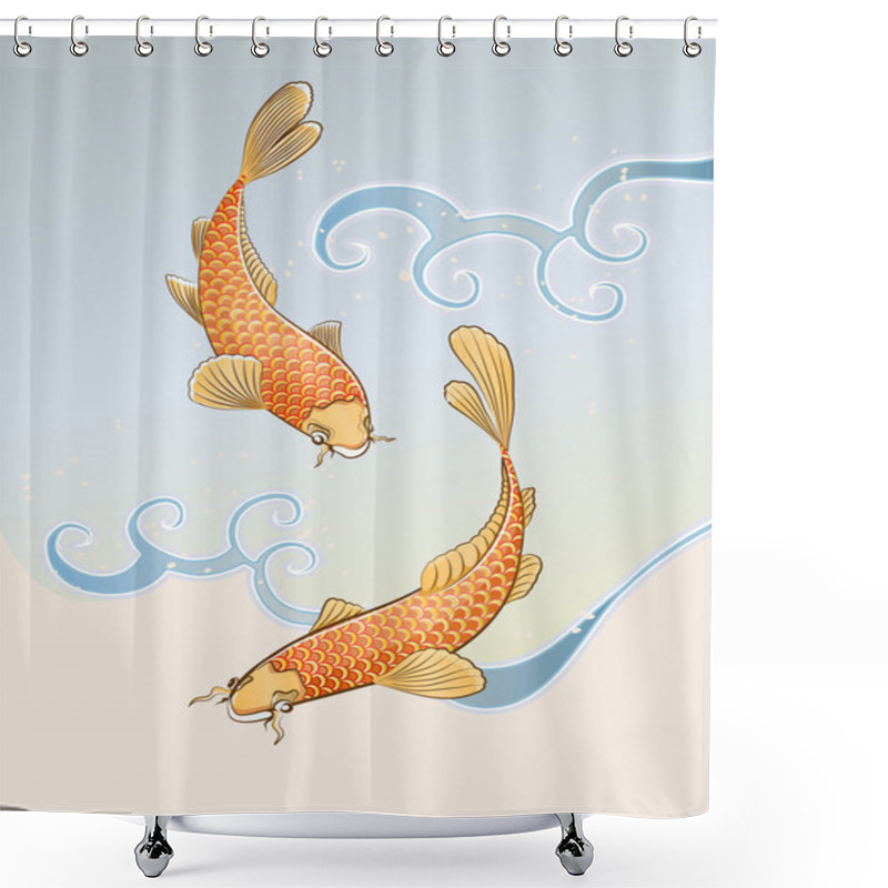 Personality  Two Koi Carps Shower Curtains