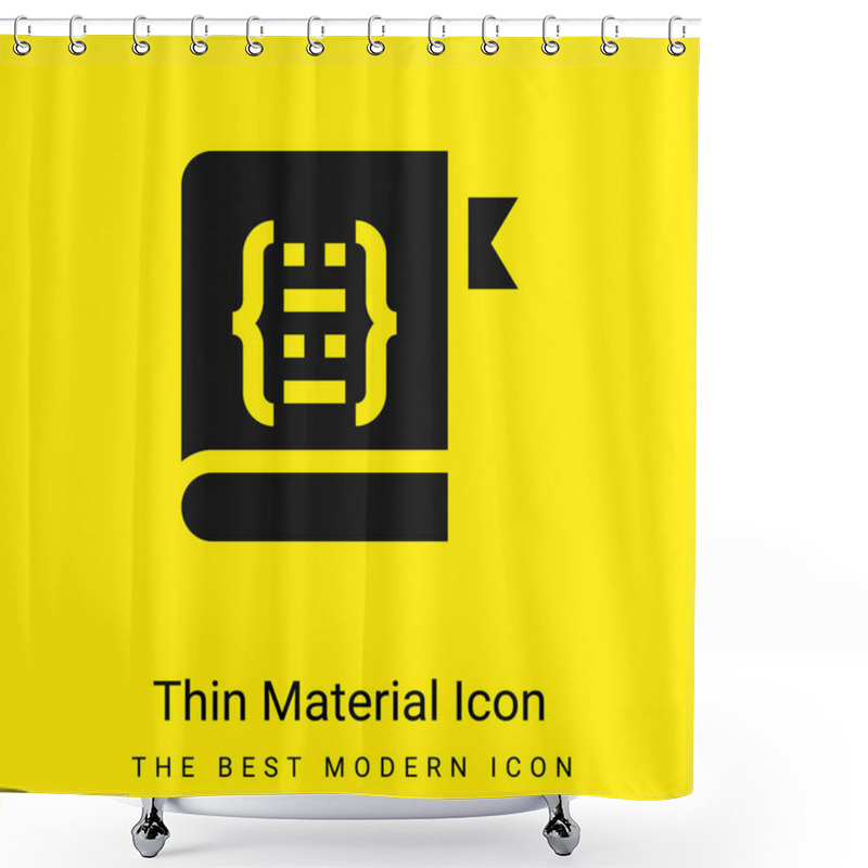 Personality  Book Minimal Bright Yellow Material Icon Shower Curtains