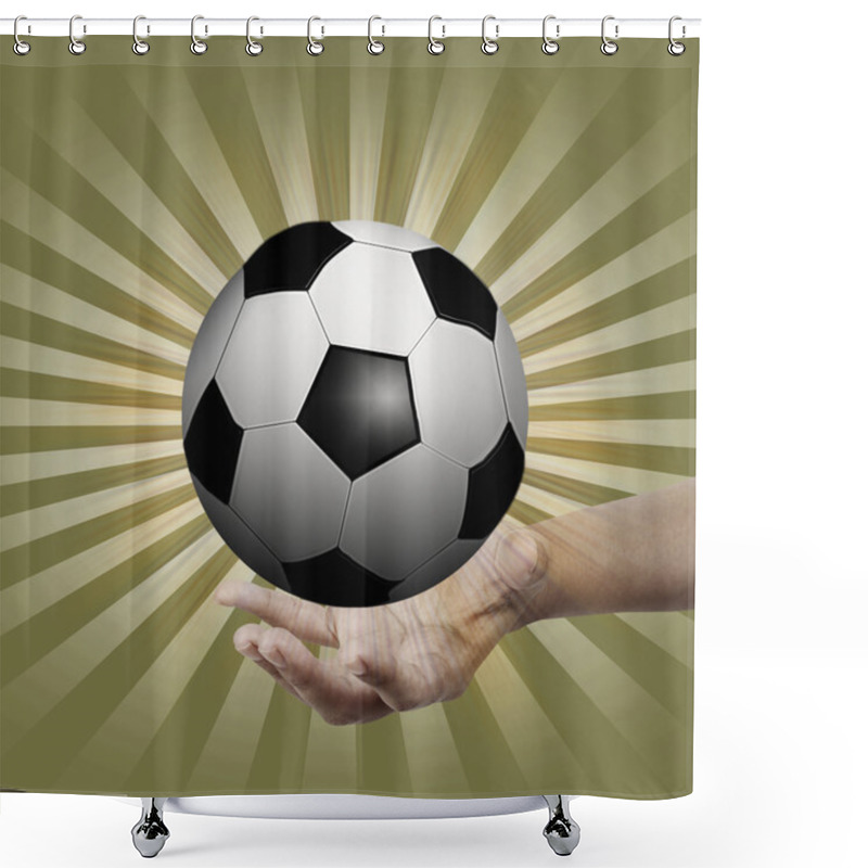 Personality  Soccer Ball In Hand. Shower Curtains