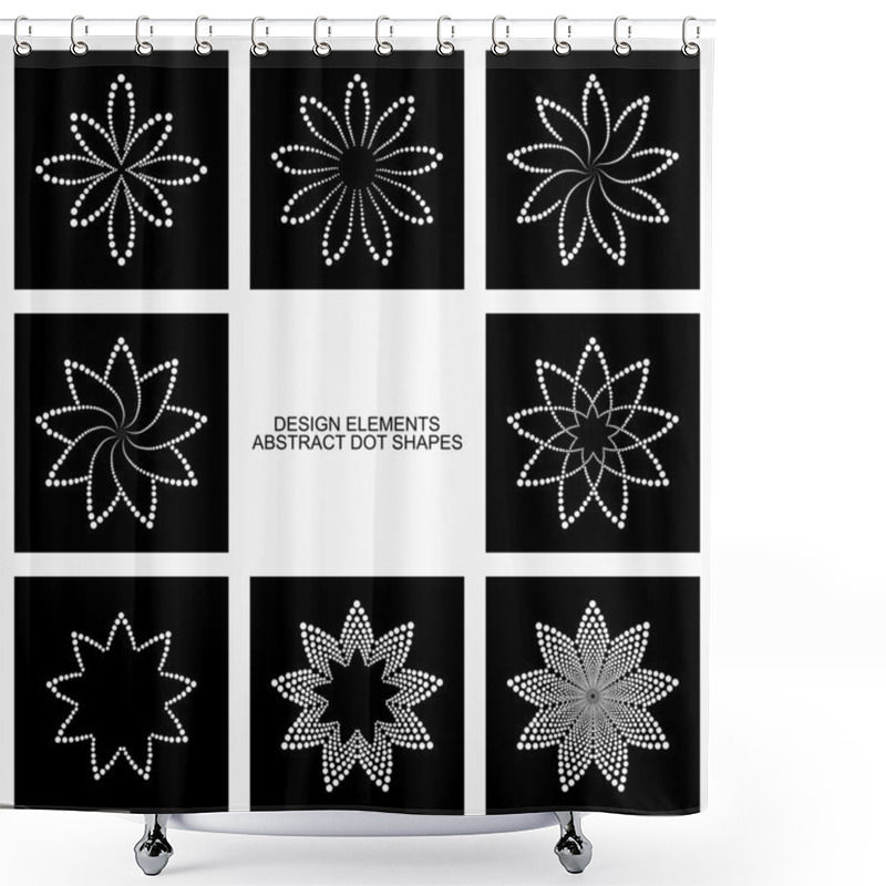 Personality  Flowers Shapes From Dots Shower Curtains