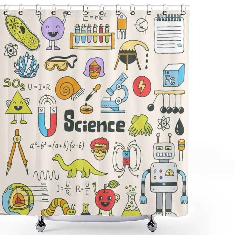 Personality  School Science Doodle Set Shower Curtains