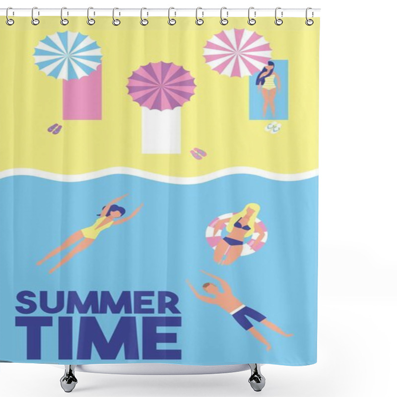 Personality  Summer Time Vacations Shower Curtains