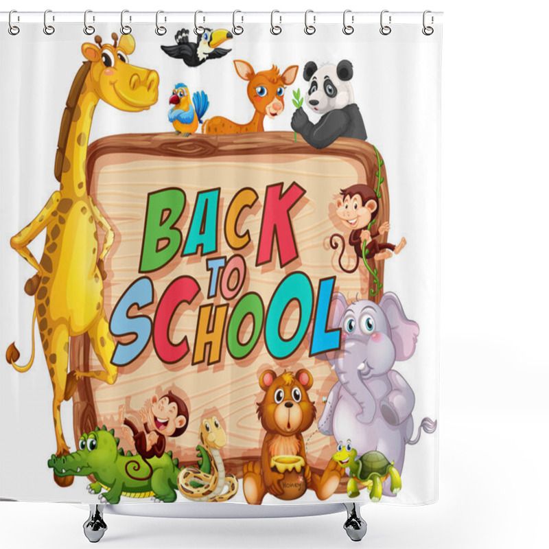 Personality  Back To School Template With Animal Shower Curtains