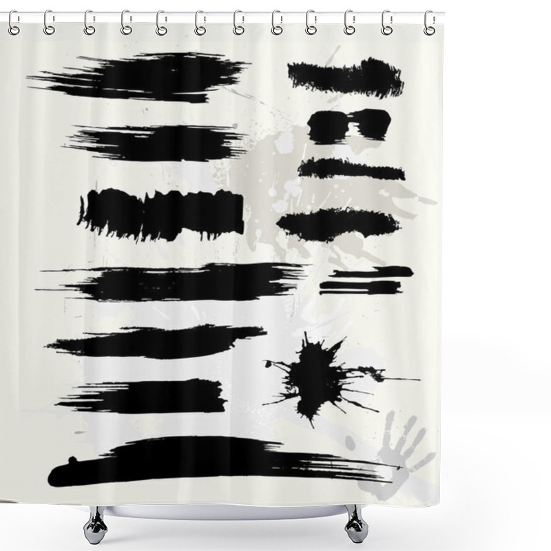 Personality  Set Of Grunge Brush Shower Curtains