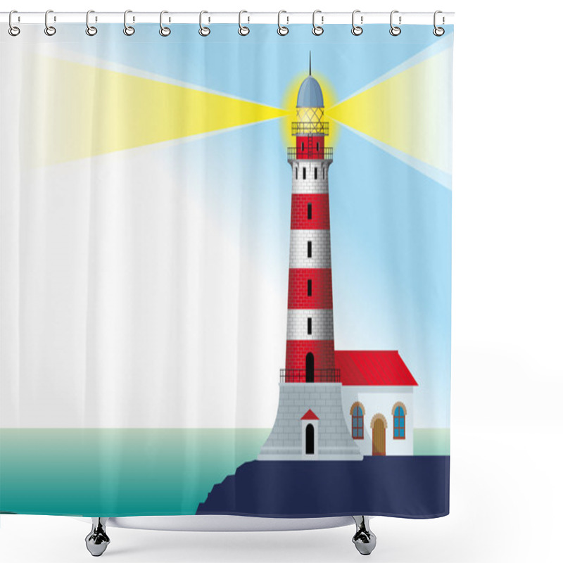 Personality  Glowing Lighthouse Shower Curtains