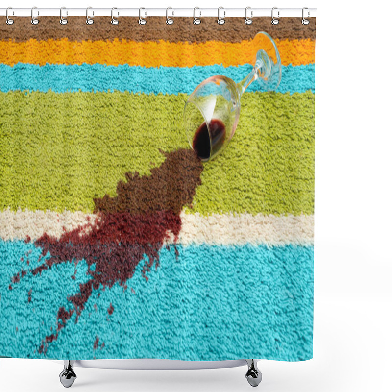 Personality  Spill Of Red Wine Over The Carpet Shower Curtains