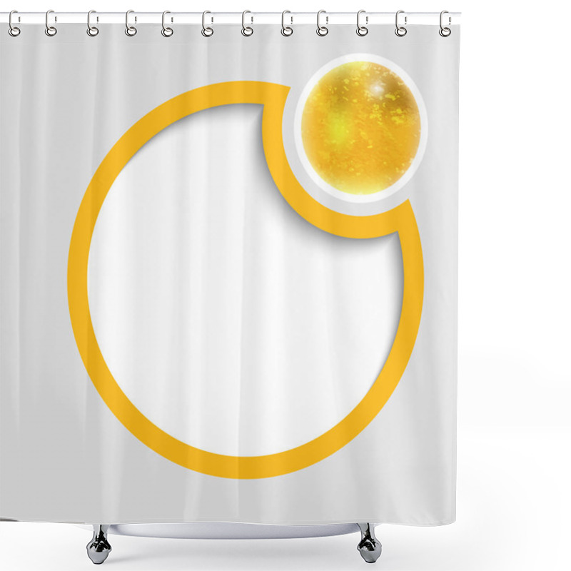 Personality  Yellow Round Frame For Text Shower Curtains