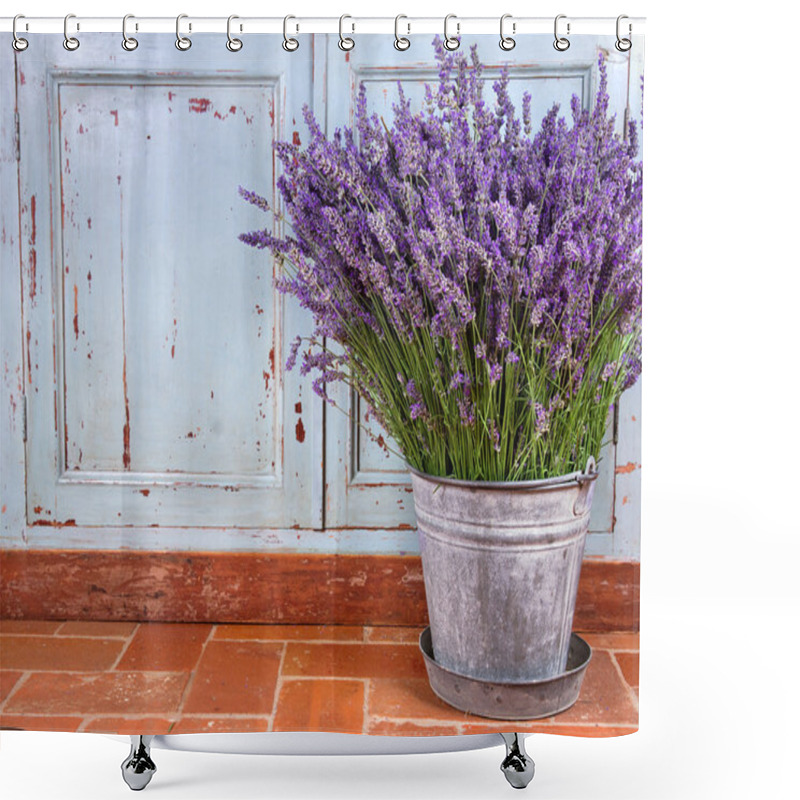 Personality  Bouquet Of Lavender In A Rustic Setting Shower Curtains