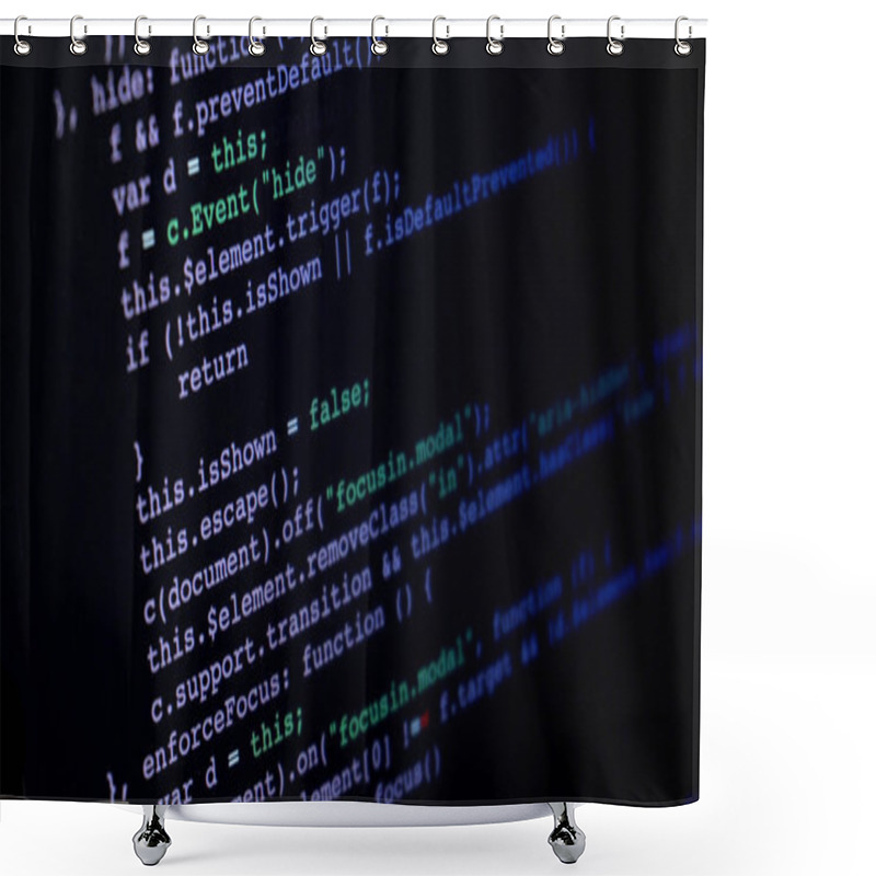 Personality  Programming Script Application Code Running Down A Computer Screen Shower Curtains