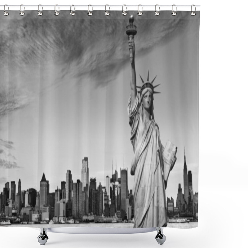 Personality  New York City Black And White Hi Contrast Shower Curtains