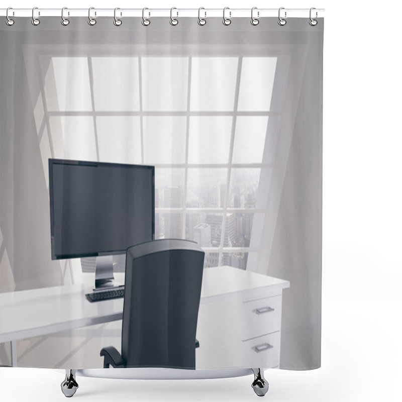 Personality  Office With View Of City Shower Curtains