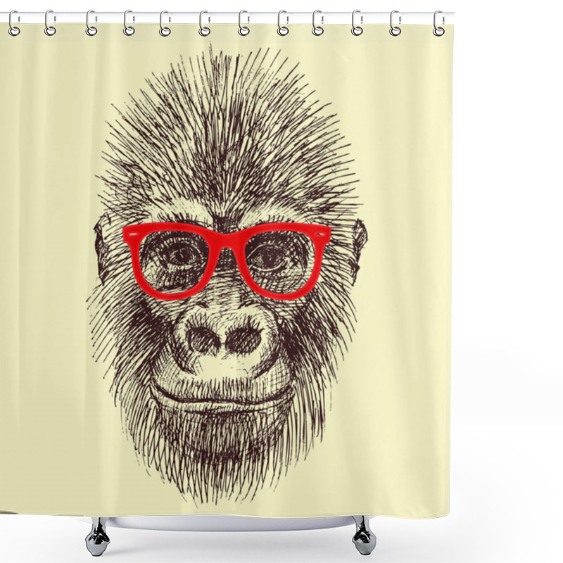 Personality  Vector Monkey Shower Curtains