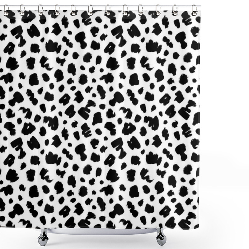 Personality  Polka Dot Grunge Seamless Vector Pattern.  Shower Curtains