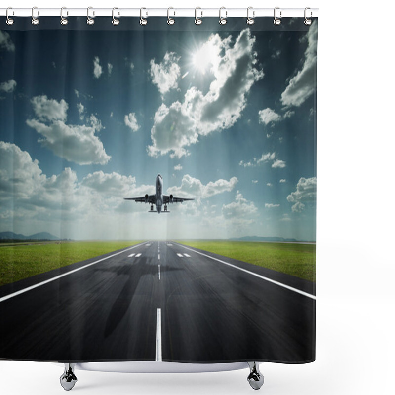 Personality  Airplane On A Sunny Day Shower Curtains