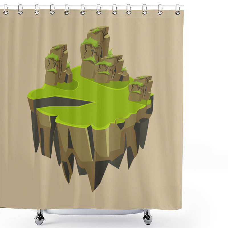 Personality  Isometric Island For Game Shower Curtains