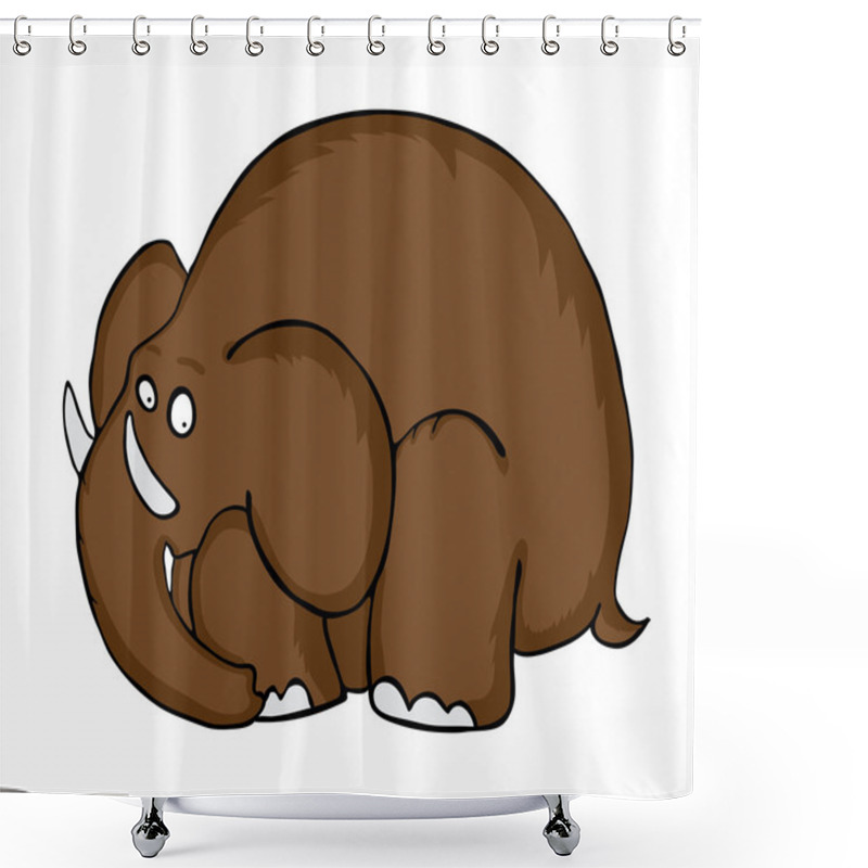 Personality  Cartoon Mammoth, Vector Illustration Shower Curtains