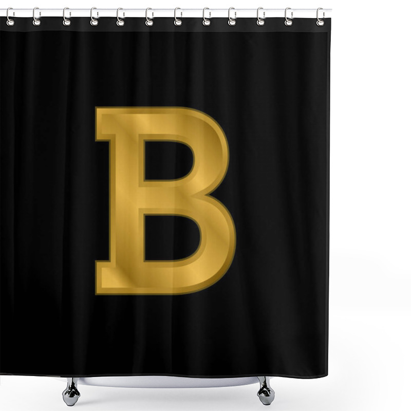 Personality  Bold Gold Plated Metalic Icon Or Logo Vector Shower Curtains