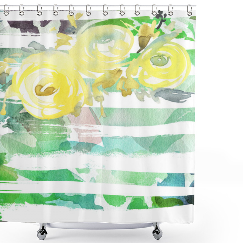 Personality  Greeting Card With Flowers. Shower Curtains