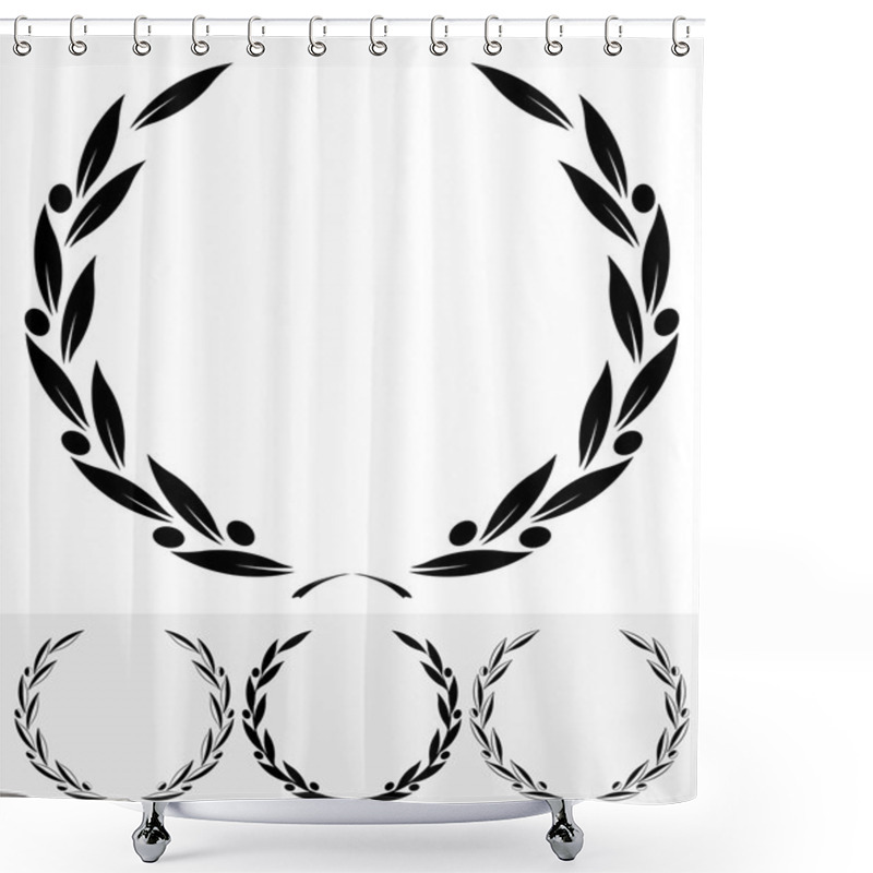 Personality  Olive Wreaths Silhouette Shower Curtains