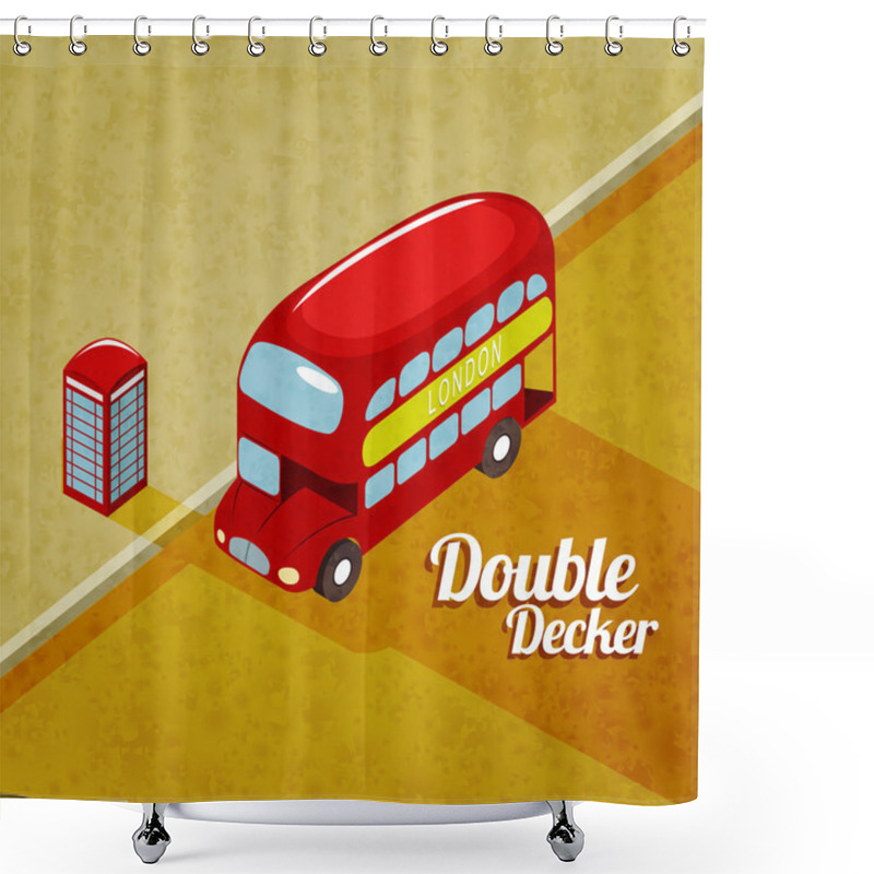 Personality  Vector Illustration Of London Double Decker Bus Shower Curtains