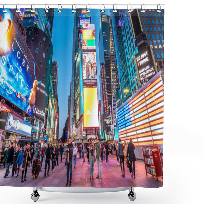 Personality  View Of The Iconic Architecture Of New York City In The USA At Times Square. Shower Curtains