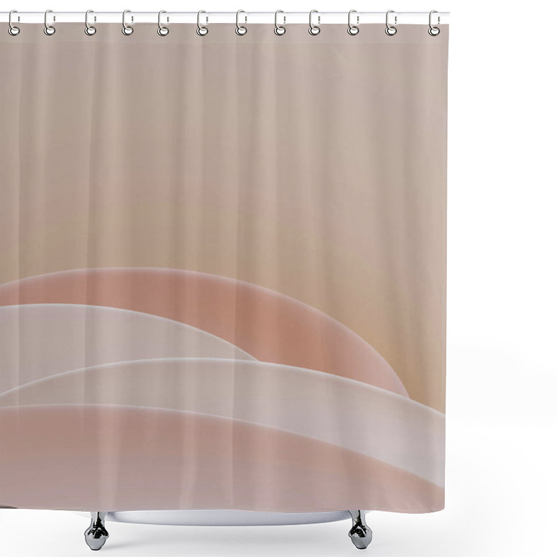 Personality  Soft Pastel Plates Stacked Elegantly In A Minimalist Composition. Shower Curtains