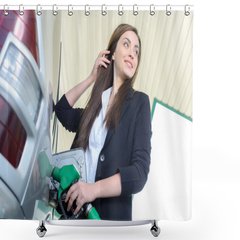 Personality  Petrol Filling Station Shower Curtains