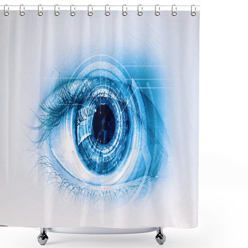 Personality  Eye Scanning. Concept Image Shower Curtains