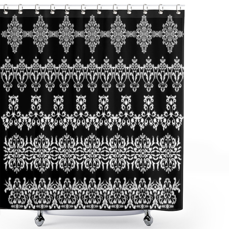 Personality  Lace Texture, Mehndi Pattern In Oriental Style Shower Curtains