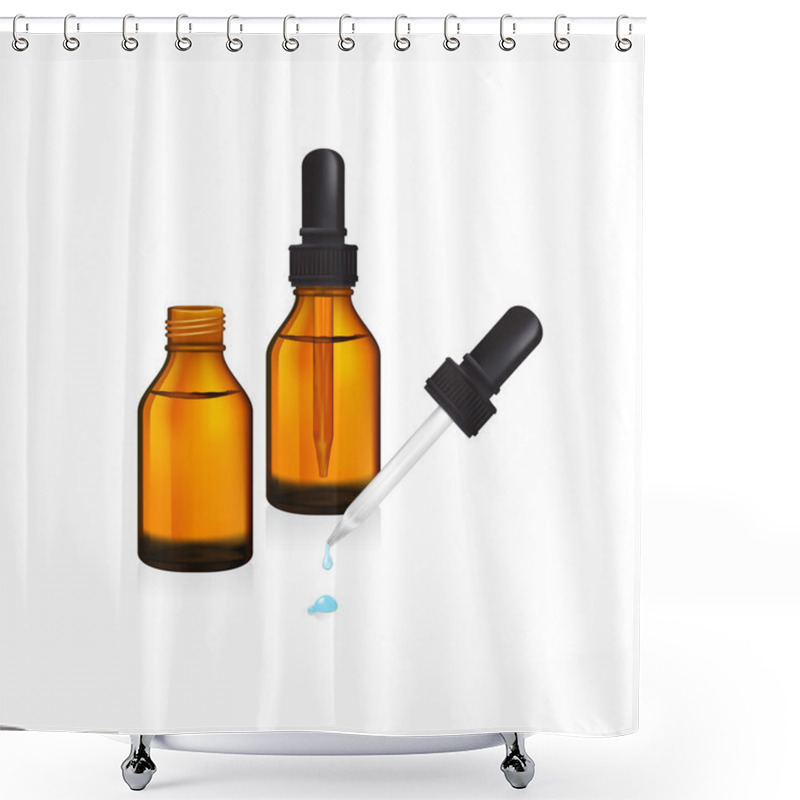 Personality  Illustration Of Glass  Bottle With Pipe Dropper Vector Shower Curtains