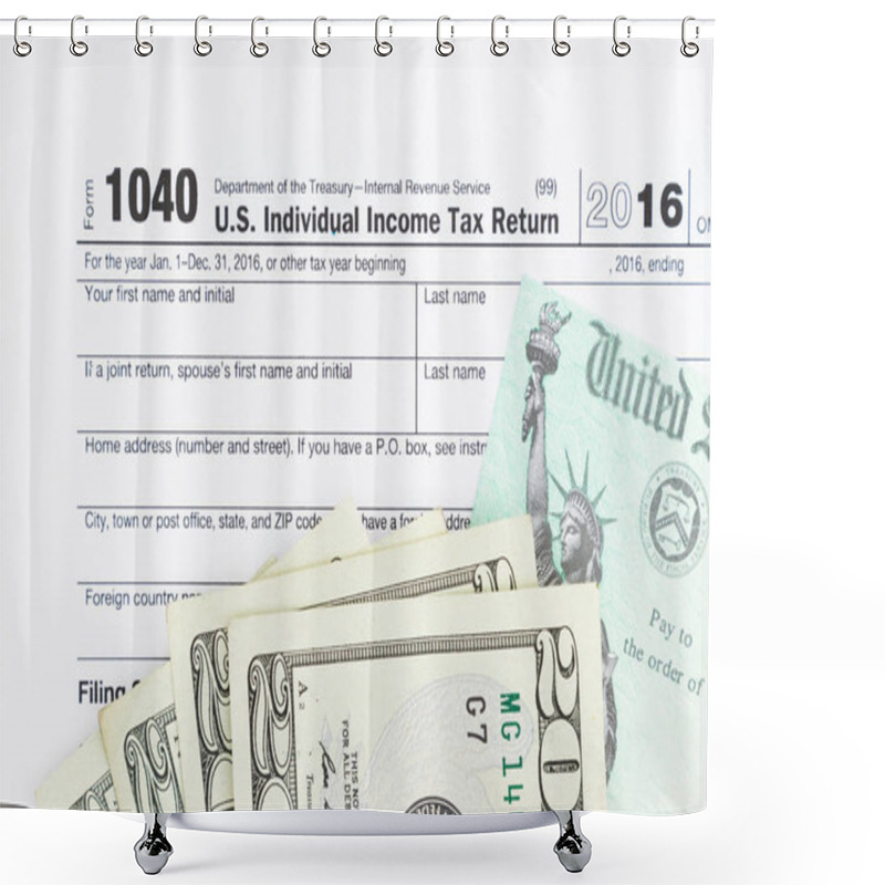 Personality  A US Federal Tax 1040  Income Tax Form Shower Curtains