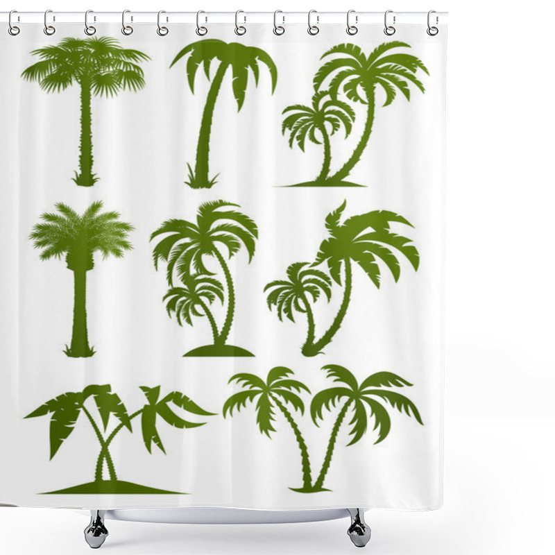 Personality  Set Of Palm Tree Silhouettes Shower Curtains