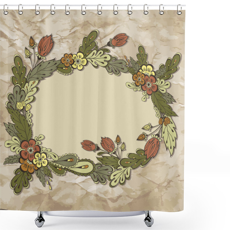 Personality  Frame Of Flowers Shower Curtains