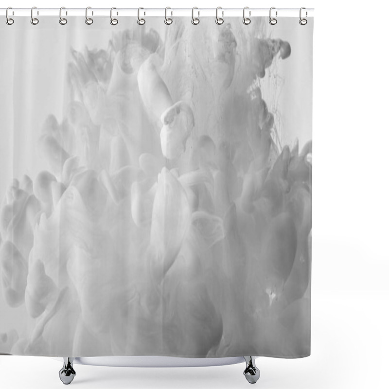 Personality  Abstract White Swirls Of Paint On White Background Shower Curtains