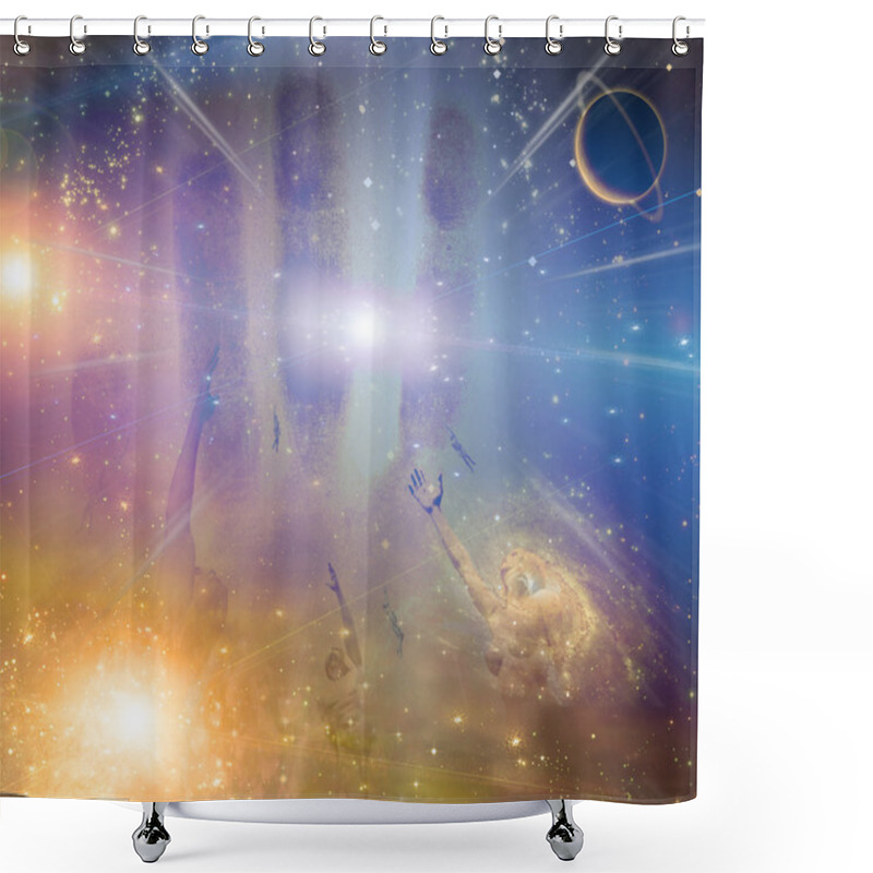 Personality  Soaring Toward Light Amongst Stars Soaring Toward Light Amongst Stars Shower Curtains