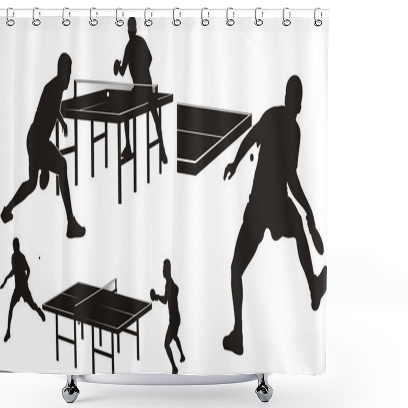 Personality  Table Tennis - Silhouettes Shower Curtains