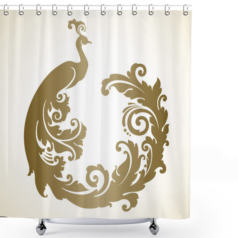 Personality  Frame With Peacock Shower Curtains