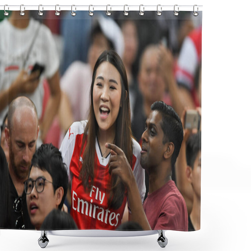 Personality  Kallang-Singapore-28Jul2018:Unidentified Fans Before Icc2018 Between Arsenal Against At Paris Saint-german At National Stadium,singapore Shower Curtains