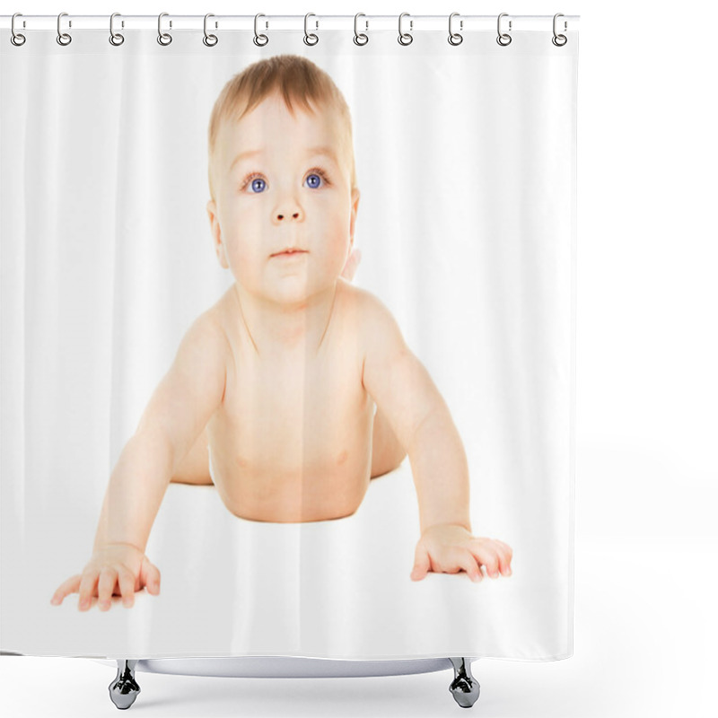 Personality  Happy Baby Creeps Shower Curtains