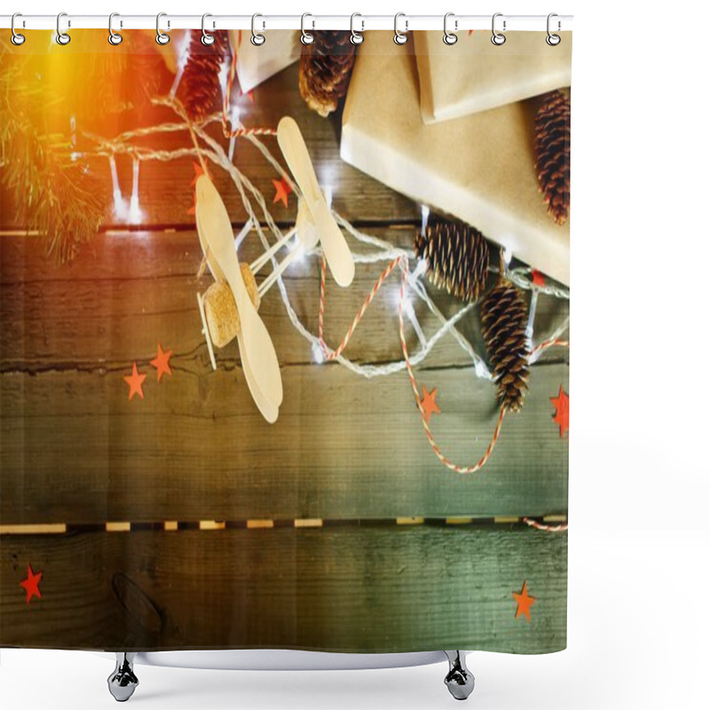 Personality  Handmade Christmas Composition  Shower Curtains