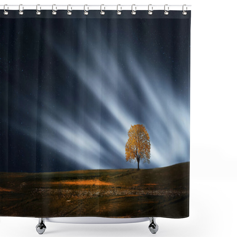 Personality  Tree At Night Shower Curtains